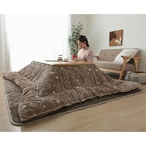 こたつ布団 長方形 大判 洗える ツインクルキャット こたつ掛け布団 グレージュ 約205×315cm フランネル 抗菌 防