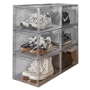 ottostyle.jp ディスプレイ シューズボックス 6個セット  スタッキング 靴 収納 扉 マグネット 開閉 コレクション ケース シューズラック 透明