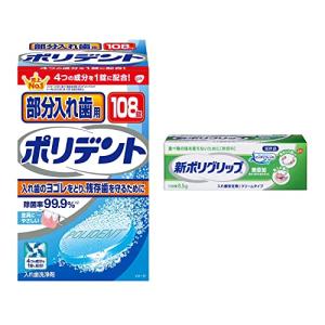 部分入れ歯用 ポリデント 入れ歯洗浄剤 99.9%除菌 108錠
