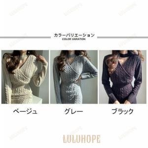 ニットワンピース レディース ニットセーター ...の詳細画像1