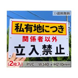 2枚入-送料無料 激安看板 『私有地につき 関係...の商品画像