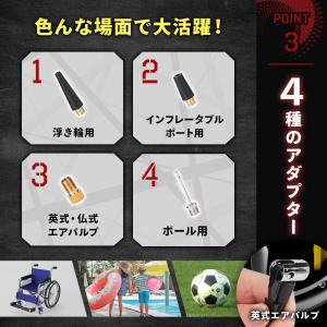 電動空気入れ 自転車 充電式 電動 エアポンプ...の詳細画像5