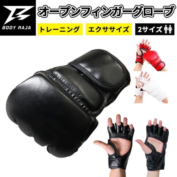 オープンフィンガーグローブ 左右セット MMA キック ボクシング BODY RAJA グラップリン...