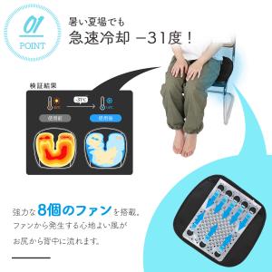 送風クッション 蒸れない クールマット 空調座...の詳細画像3