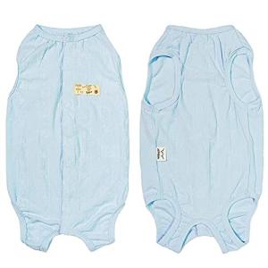 KUVEELA PET 術後服 猫 犬術後服 避妊手術後 術後ウェア メス オス 傷口 保護 介護服 小型犬（ベビーブルー、L）