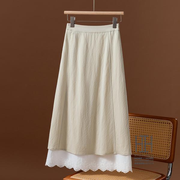 レースコンビ Aラインスカート aラインスカート ロング 台形スカート マキシ丈 体型カバー 大きい...