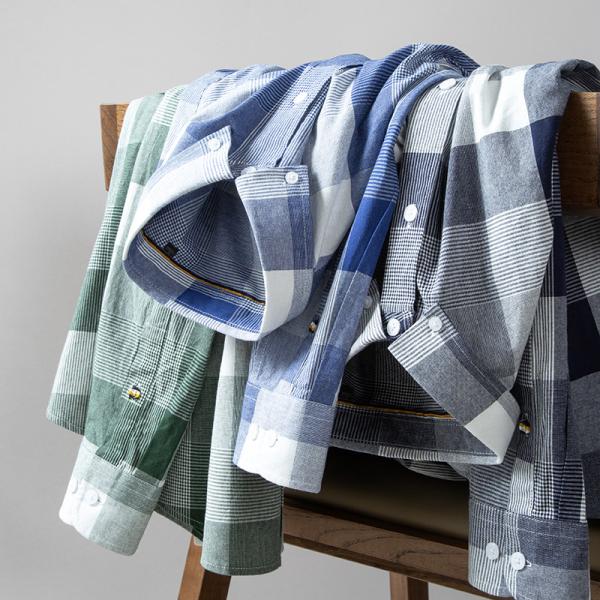 メンズ 長袖 チェック柄シャツ オックスフォードシャツ ボタンダウンシャツ 春服 カジュアルシャツ ...