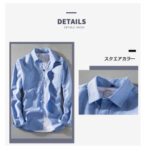 シャツメンズ オックスフォードシャツ 長袖 白...の詳細画像5