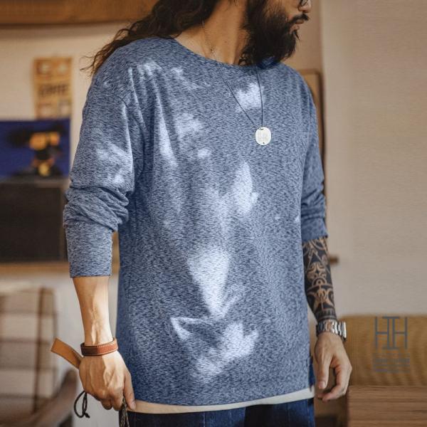 Tシャツ メンズ 長袖 長袖tシャツ メンズ ロンT メンズtシャツ 両面フリース アメカジ ストレ...