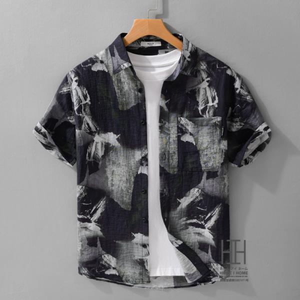 アロハシャツ メンズ 半袖 レーヨンシャツ 柄シャツ カジュアルシャツ ハワイアン リネンシャツ 総...