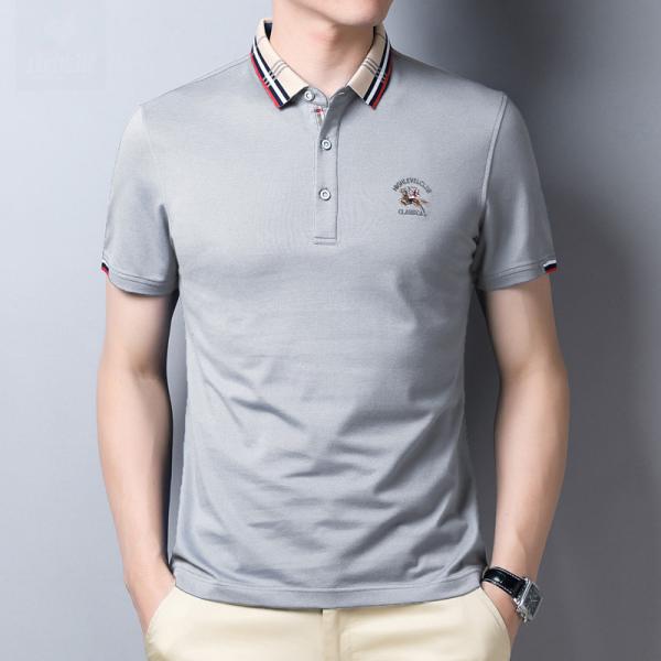 ビジポロ ポロシャツ 半袖 メンズ ロゴT クールビズ ゴルフ ライン 襟デザイン 通気性 夏 カジ...