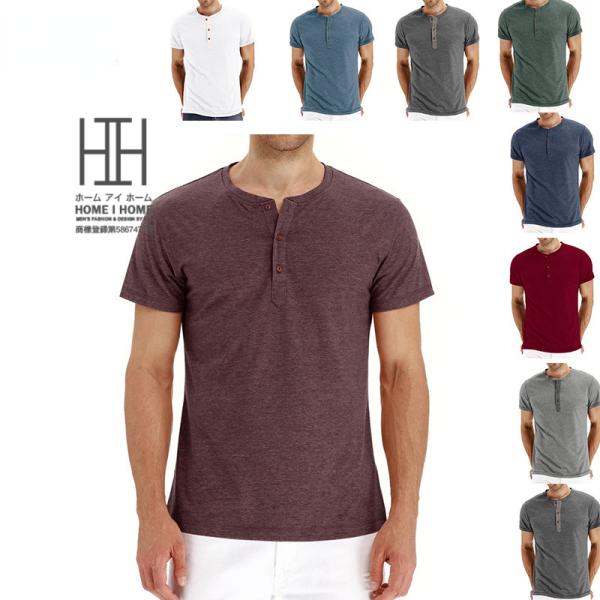 tシャツ メンズ 半袖 ヘンリーネック 無地 クルーネック 丸首 サマー 夏 夏服 夏物 新作 白 ...
