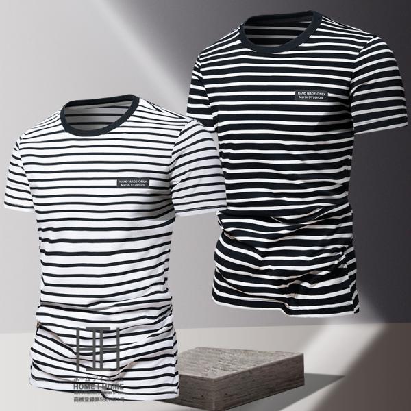 tシャツ メンズ 半袖 ボーダー柄 クルーネック 丸首 サマー 夏 夏服 夏物 スタイリッシュ スリ...