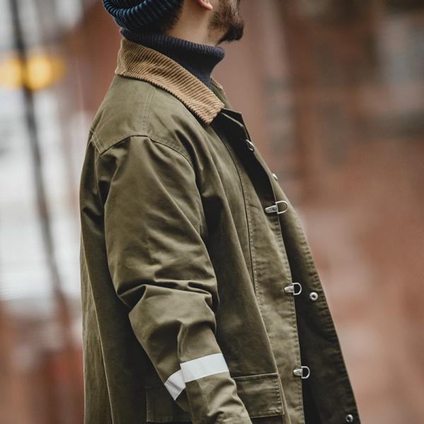 ミリタリージャケット 作業着 メンズ ワークウェア おしゃれ ミドル丈 消防士 ウインドブレーカー ...