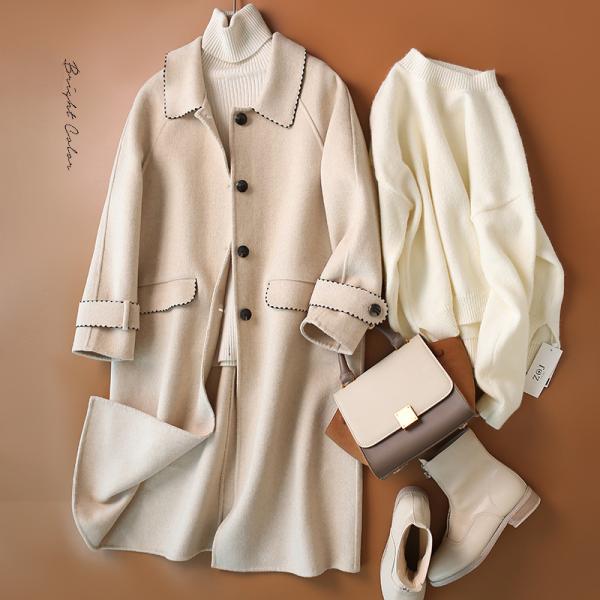 レディース柔らかい ウール地 暖かい おしゃれ 差し色 きれいめ 通勤 通学 秋冬 アウター 上品 ...