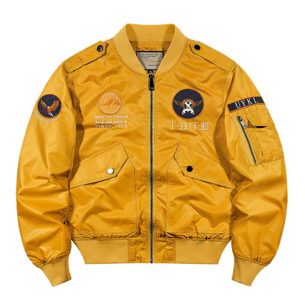 ミリタリージャケット モッズコート MA-1 フライトジャケット MA1 ワッペン付き メンズ ロゴ...