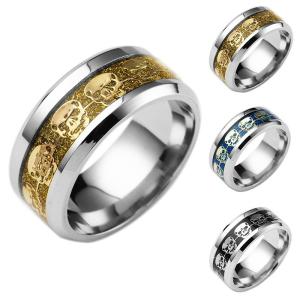 スカル リング メタルリング メンズ シンプル 指輪 アクセサリー ハロウィンの商品画像