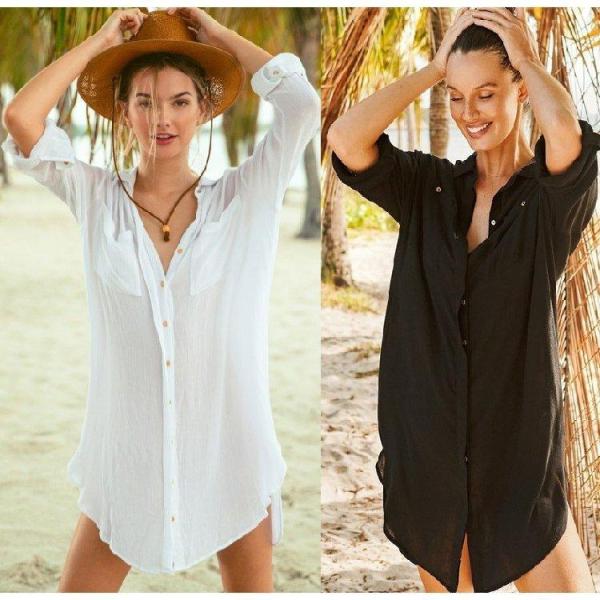 水着の上に着るカーディガン ビーチウェア ロング丈 レディース ビーチガウン 紫外線対策 日焼け防止...