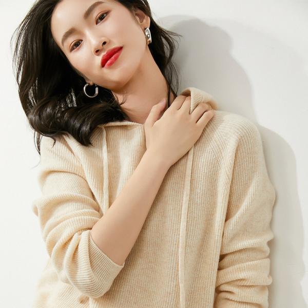 ニットパーカー セーター レディース トップス 無地 フード付き シンプル 秋冬 通勤 通学 学生 ...