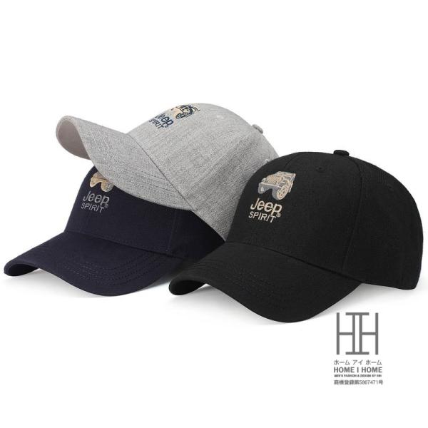 キャップ メンズ ウール 帽子 ベースボールキャップ 刺繍入り かわいい シンプル アジャスター付き...