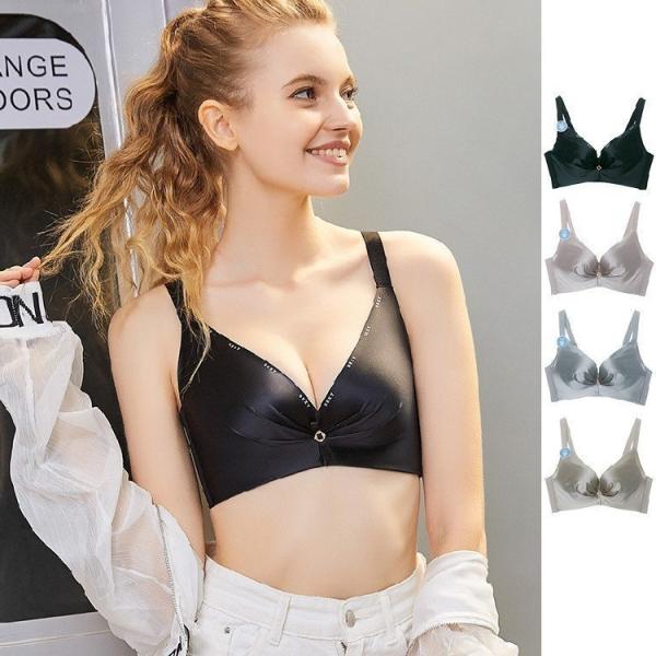 胸を小さく見せるブラ ブラジャー 3/4カップ レディース 小さく見せるブラ ナイトブラ ノンワイヤ...