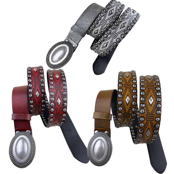 本革ベルト ベルト 長さ125cm メンズ 幅38mm ユーズド加工 ビンテージ風 型押し ロングサ...