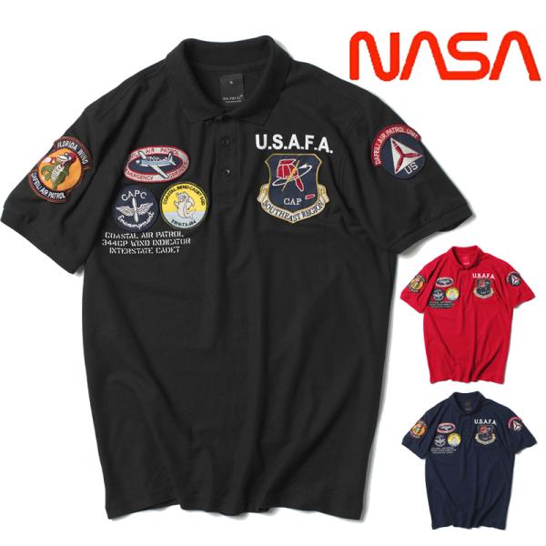 ポロシャツ メンズ 半袖 ビジネス対応 鹿の子 春夏 春 ポロワッペン ミリタリー風 オシャレ トッ...