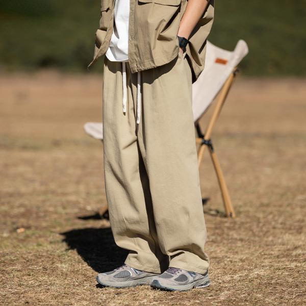 ワイドパンツ メンズ ゆったり ロング丈ストリート カジュアルパンツ 男性 春夏 バギーパンツ イー...