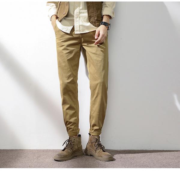 カジュアルパンツ チノパン ボトムス メンズ ズボン シンプル 無地 伸縮性 きれいめ 秋物 春服ワ...