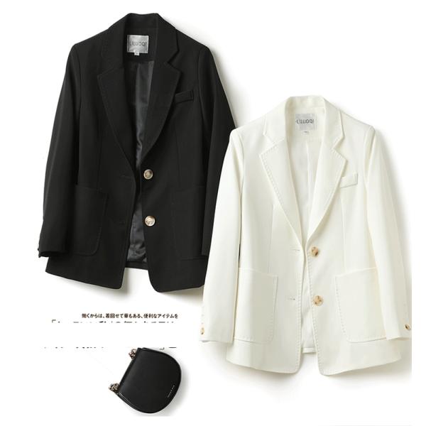 コート アウター レディース テーラードジャケット 長袖 シンプル 無地 ツーボタン きれいめ 上品...