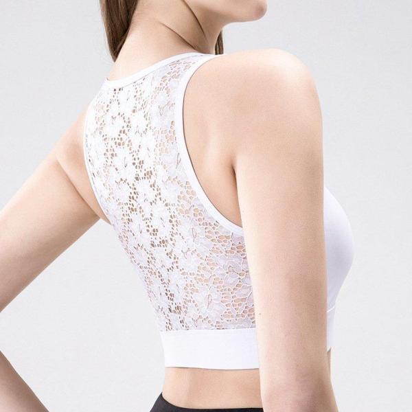 スポーツブラ バックレース 揺れない ヨガウエア ハイサポート ピラティス 女性 フィットネスウエア...