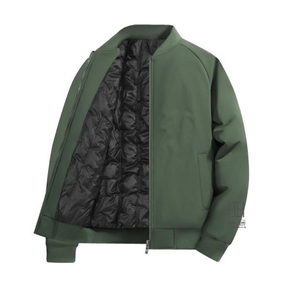 中綿入りスタジャン 中綿ジャケット メンズ 無地 シンプル リブ 防寒 冬物 キルティング裏地 フラ...