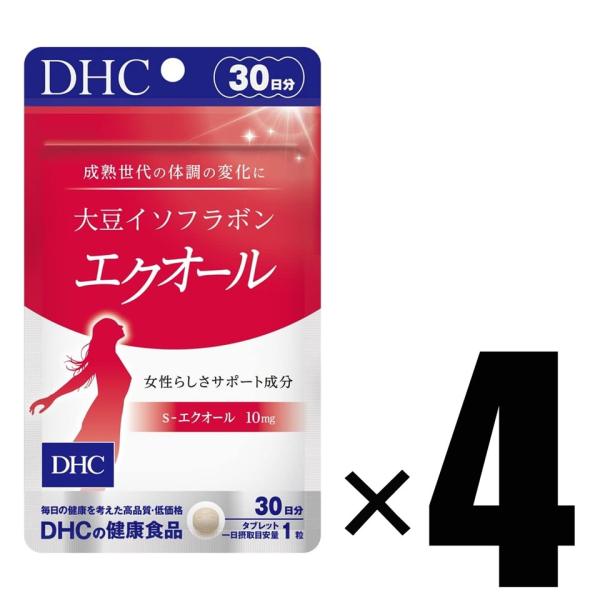 4個 DHC 大豆イソフラボン エクオール 30日分 30粒×4 ディーエイチシー 健康食品