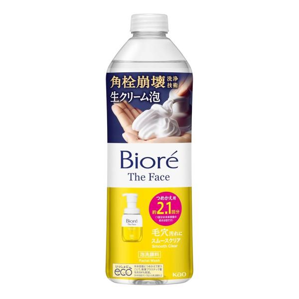 1個 花王 Biore ビオレ ザフェイス 泡洗顔料 スムースクリア つめかえ用 340ml やわら...