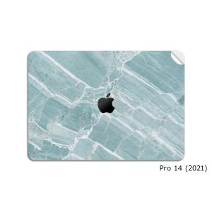 Uniqfindユニークファインド　MacBook Pro 14インチ M1 2021年モデル　スキンシール/保護シール　Mint Marble｜ruskea