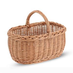 スウェーデン製 ヤナギのバスケット/北欧のかご 長方形型 幅52×奥行