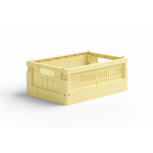 made crate　100% リサイクルプラスチックの折りたたみボックス/クレート　Miniサイズ　Lemon Cream｜ruskea