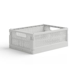 made crate　100% リサイクルプラスチックの折りたたみコンテナボックス　Mサイズ　Misty Grey｜ruskea