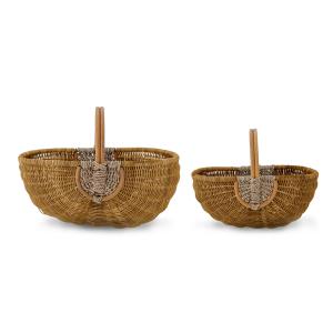 スウェーデン製 ヤナギのバスケット/北欧のかご 長方形型 幅52×奥行