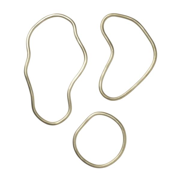 Ferm Living ファームリビング 真鍮仕上げの有機的なデザイン鍋敷き 3点セット Pond ...