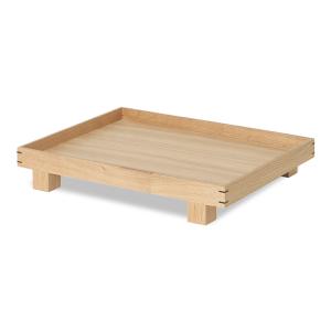 Ferm Living ファームリビング オーク無垢材 木組みデザインの脚付きウッドトレイ Bon Sサイズ お盆 配膳盆 カフェトレー