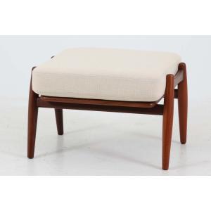 オットマン 波型フレーム ビーチ デンマーク製 北欧ビンテージ家具
