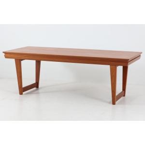 北欧ビンテージ デンマーク製 ローテーブル チーク製 希少 デンマーク製 オーバル型 エクステンションダイニングテーブル 幅