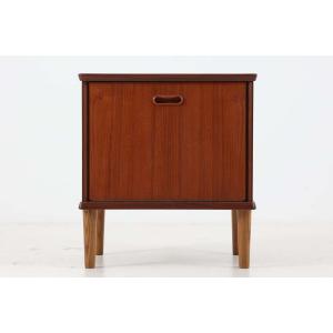 スウェーデン製 小ぶりなローボード チーク×ビーチ材 北欧家具