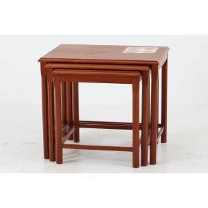 デンマーク製 ネストテーブル/サイドテーブル チーク×オーク材 北欧