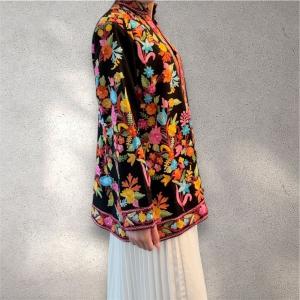 インド刺繍 ジャケット ロング丈 花柄 チュニ...の詳細画像2