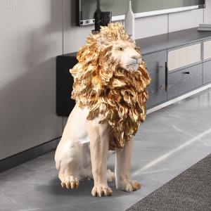 陶器 動物 ライオン 置物 イタリア製 獅子 完成品 ヨーロピアン