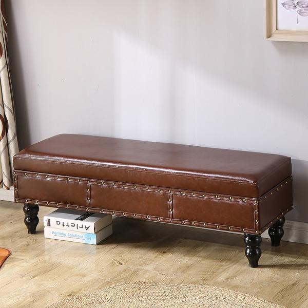 スツール レザー調 収納 付き 幅 90cm おしゃれ かわいい オットマン ベンチ フットベンチ ...