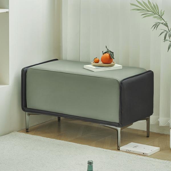 スツール ベッドサイドスツール バイカラー 直径80cm 長方形 幅広 椅子 かわいい おしゃれ シ...