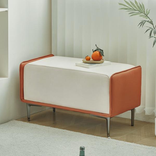 スツール ベッドサイドスツール バイカラー 直径100cm 長方形 幅広 椅子 かわいい おしゃれ ...